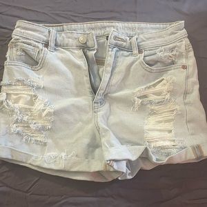 Light wash high waisted shorts